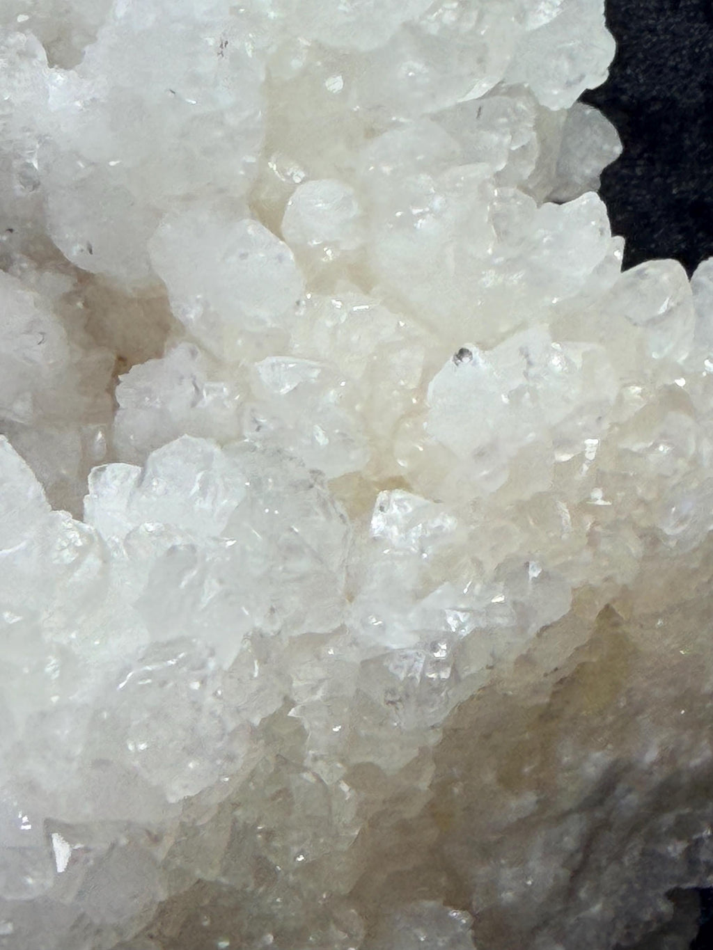 XL White Druse Aragonite Specimen, Sparkling Crystal Clusters