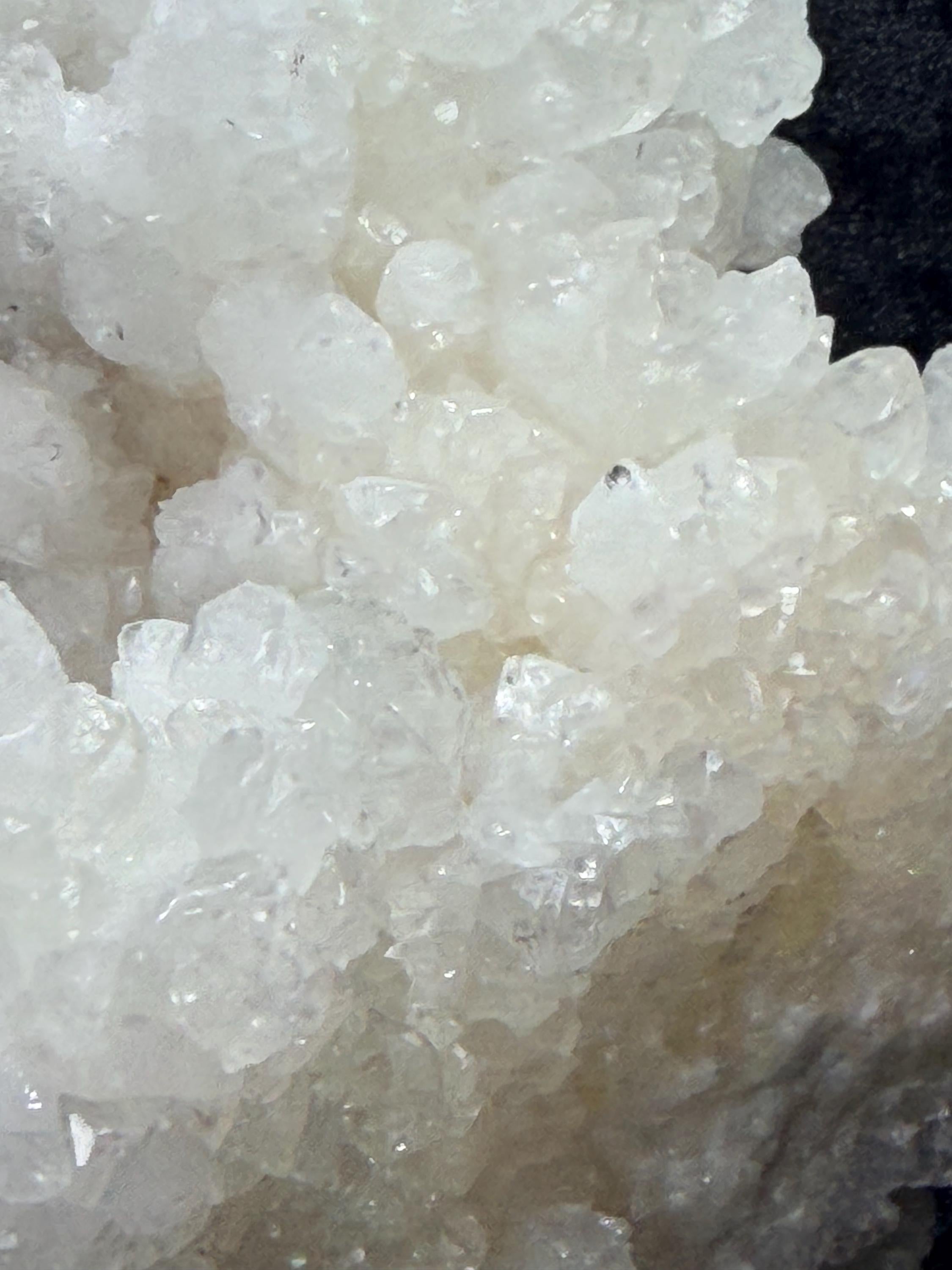XL White Druse Aragonite Specimen, Sparkling Crystal Clusters