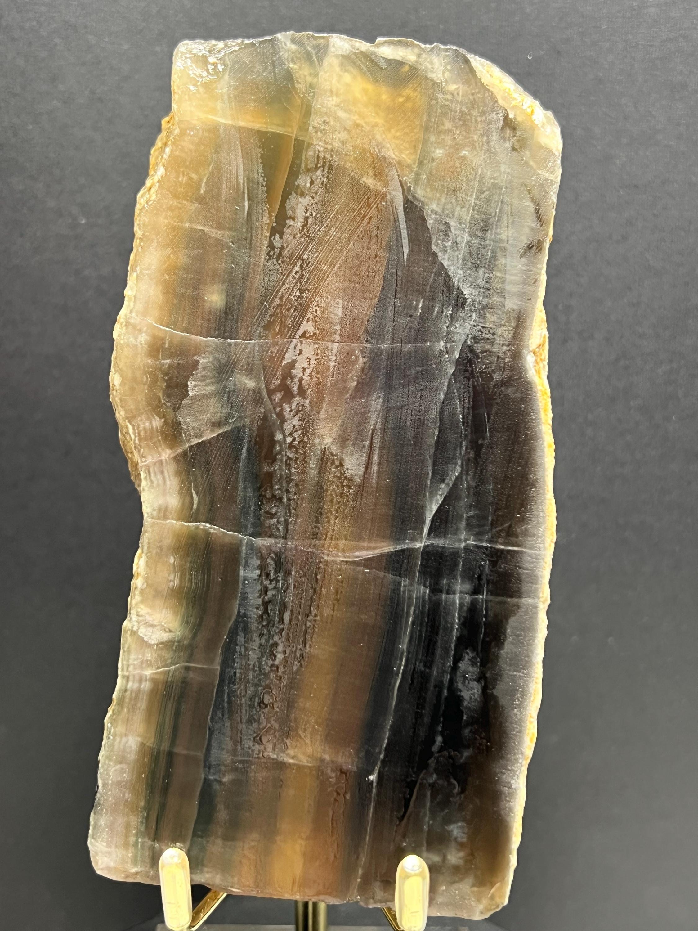 Rainbow fluorite slab