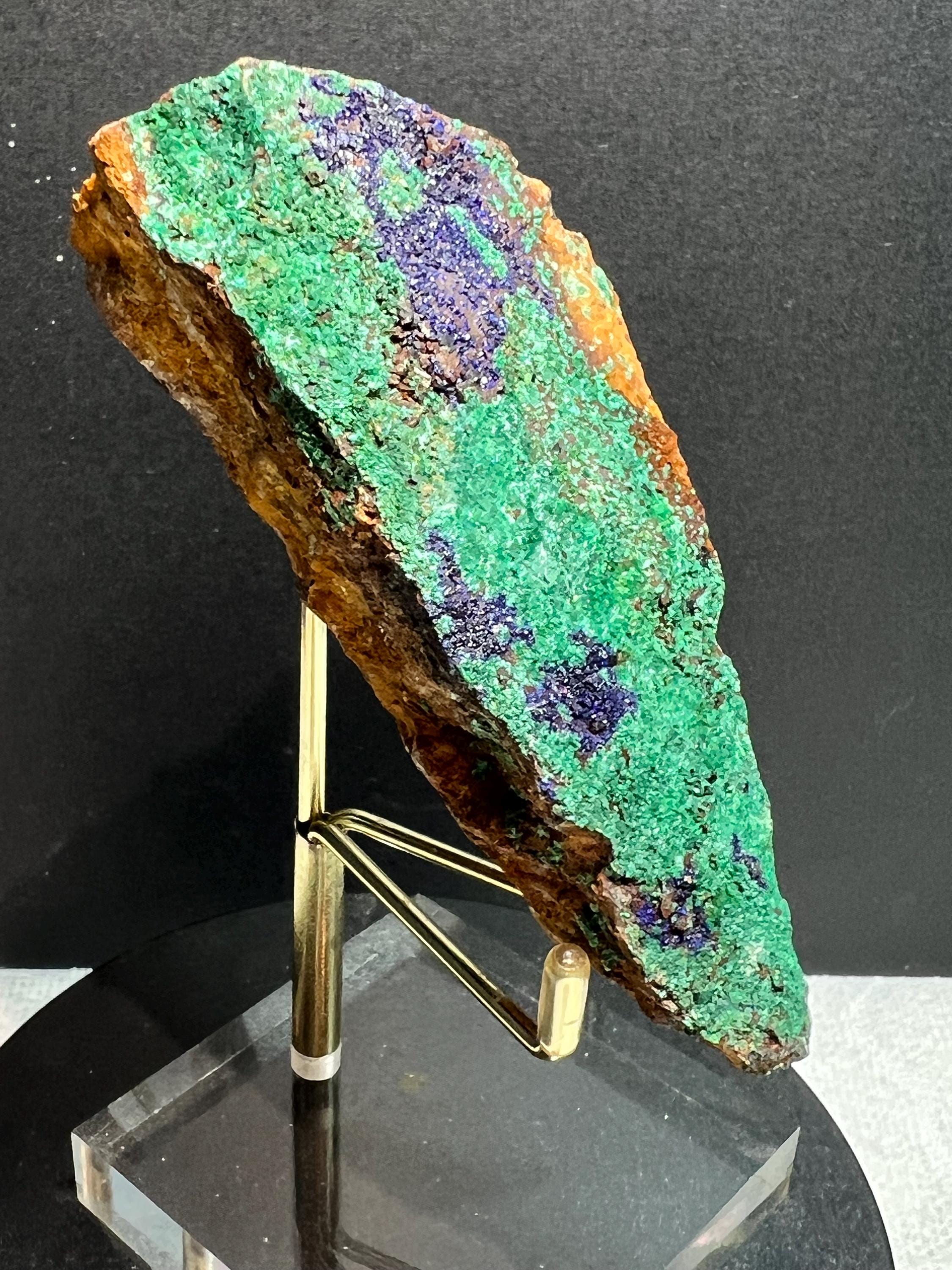 Azurite on malachite