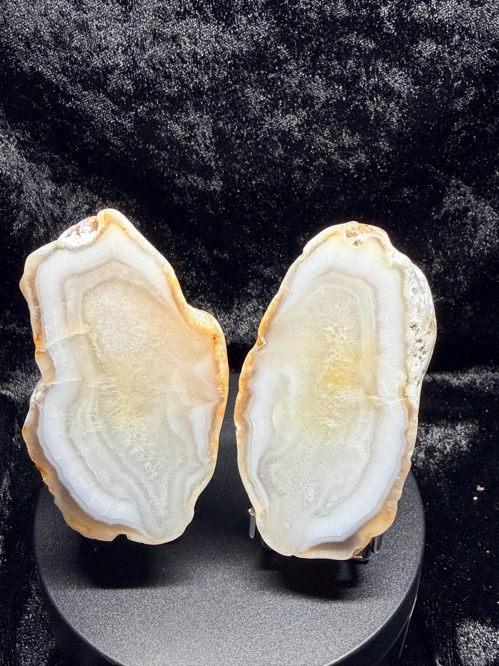 Polished White Agate, matching halves