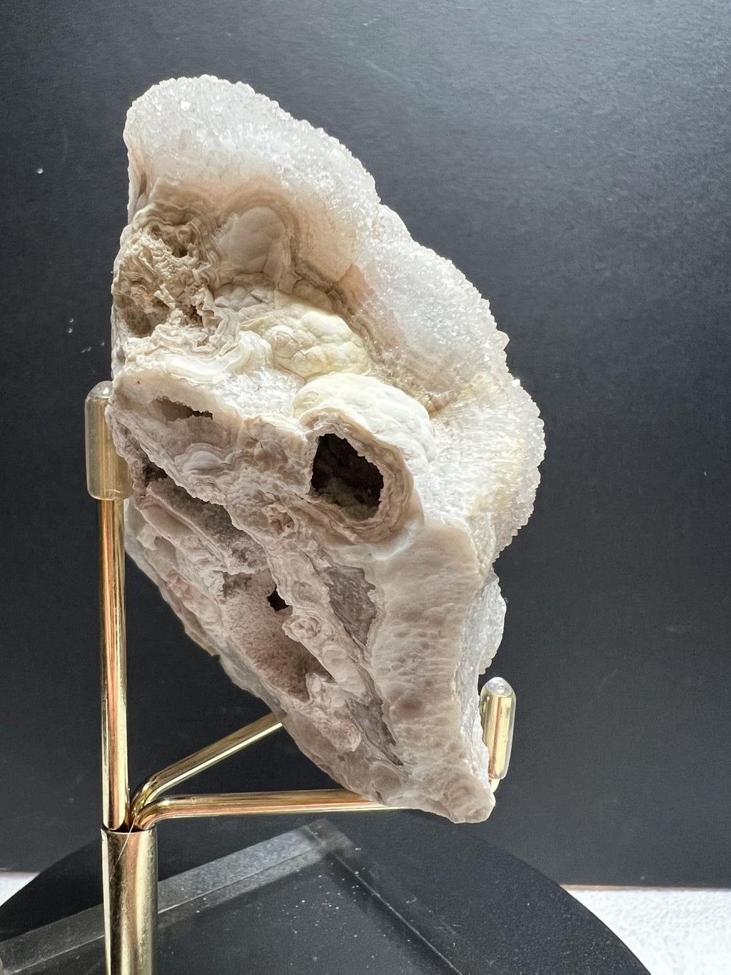 Missouri quartz crystal Druze cluster on lace agate.