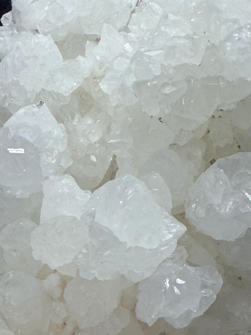 XL White Druse Aragonite Specimen, Sparkling Crystal Clusters