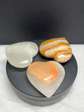 Onyx hearts, lot of three
