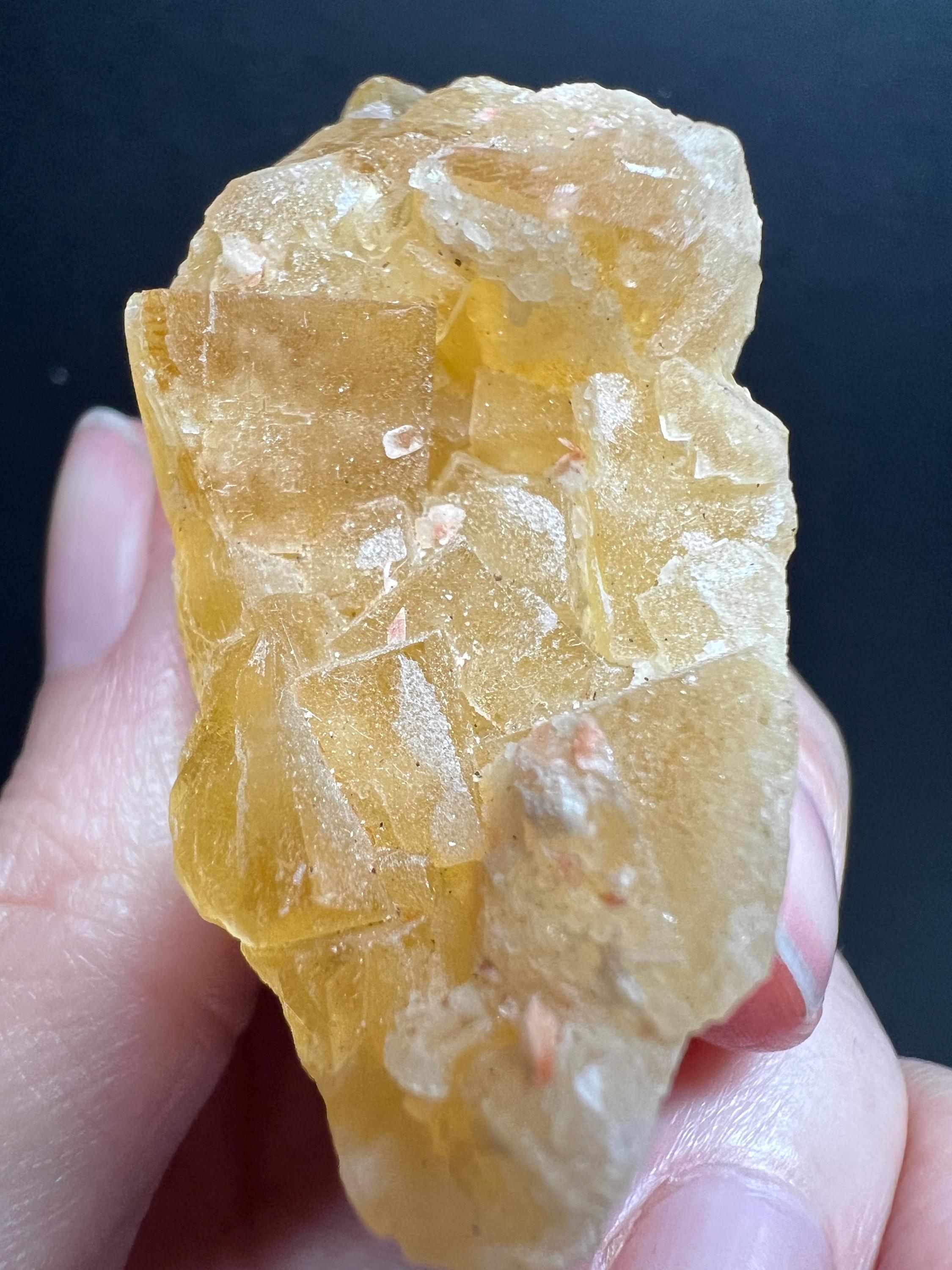 Three piece Yellow Cubic Fluorite lot.