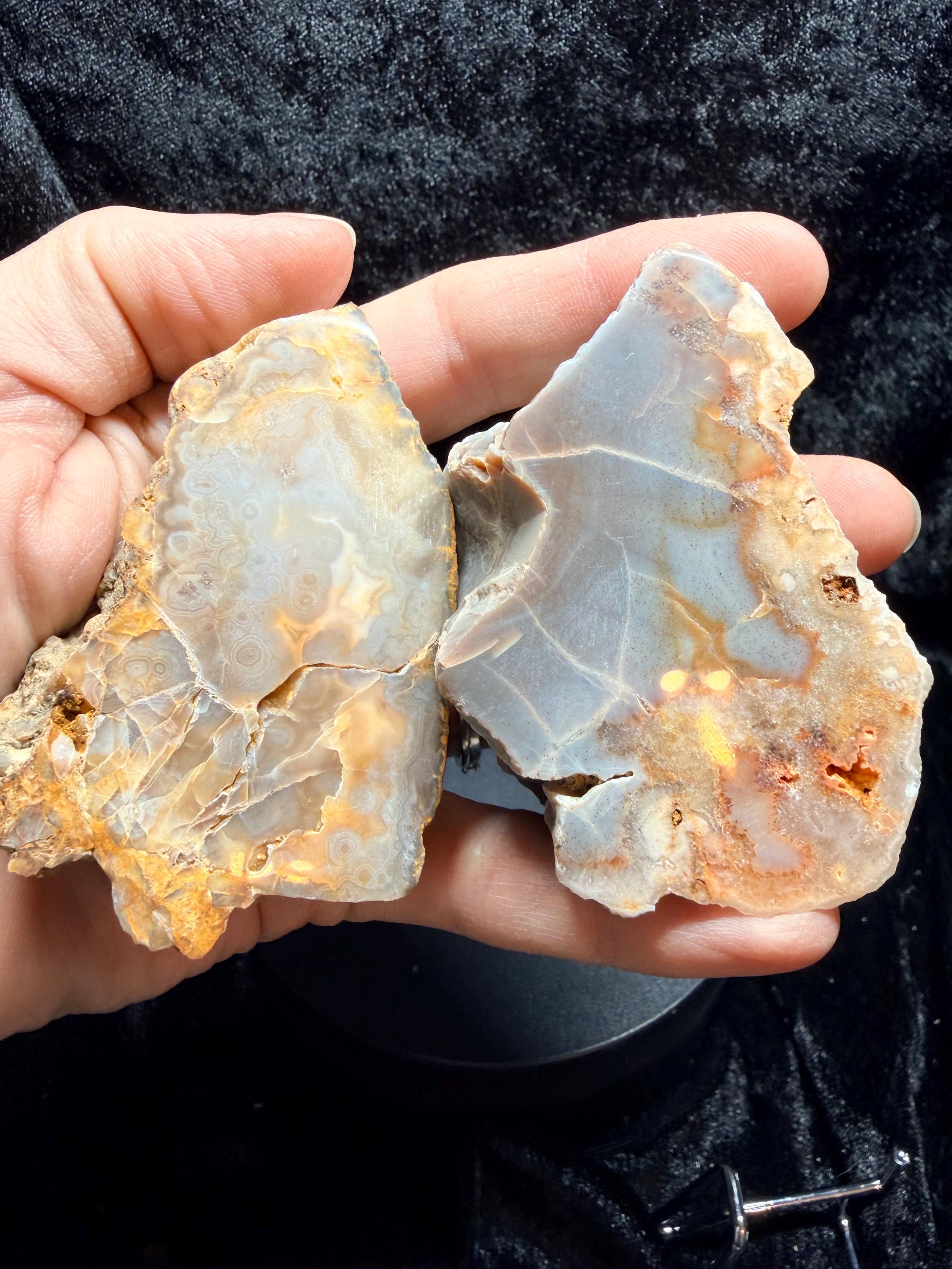 Polished Kentucky agate pair.
