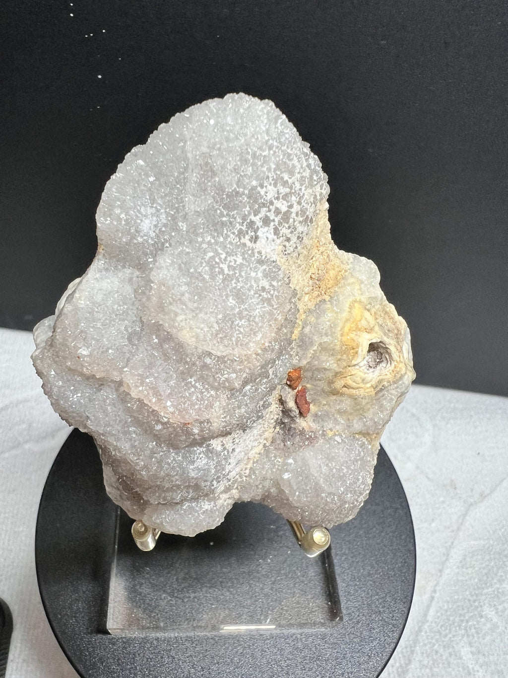 Missouri quartz crystal Druze cluster on lace agate.