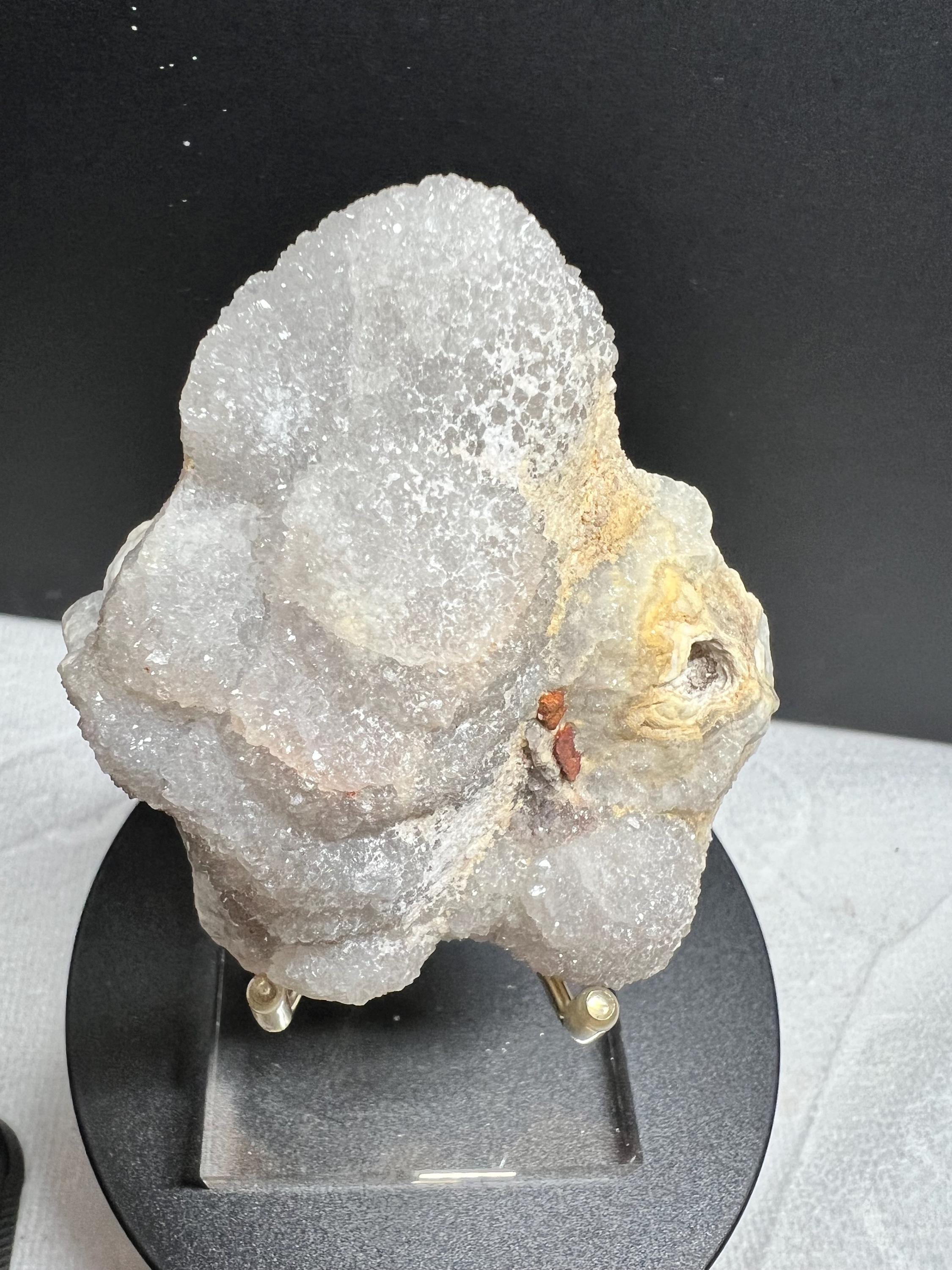 Missouri quartz crystal Druze cluster on lace agate.