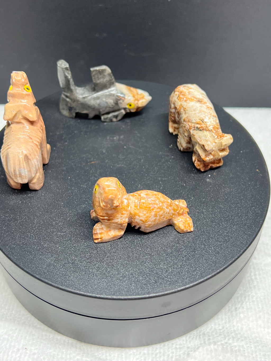 Carved animals, set of 4.