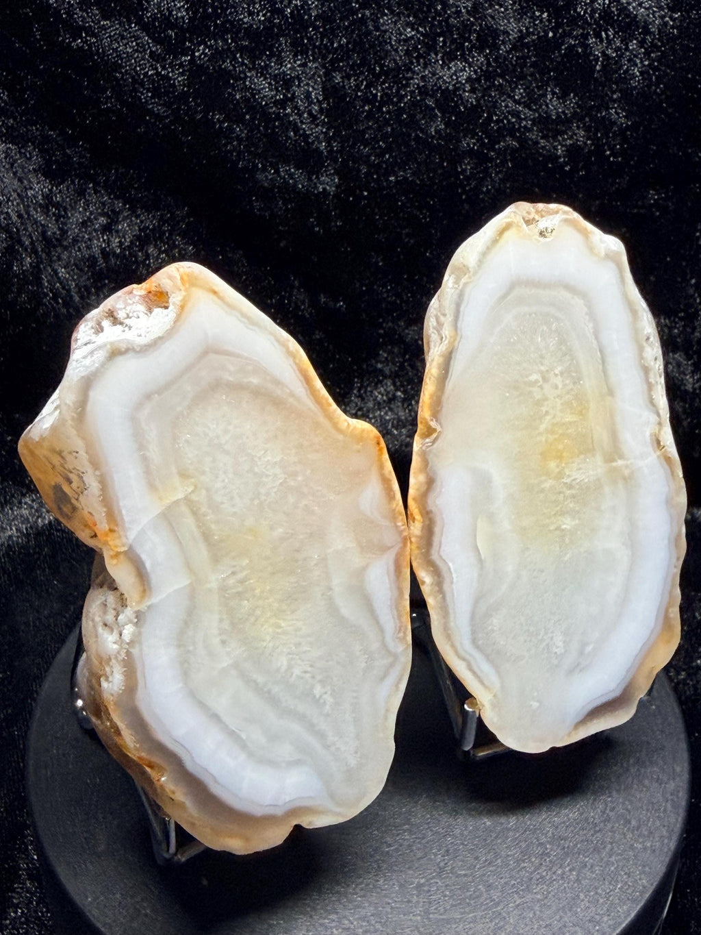 Polished White Agate, matching halves