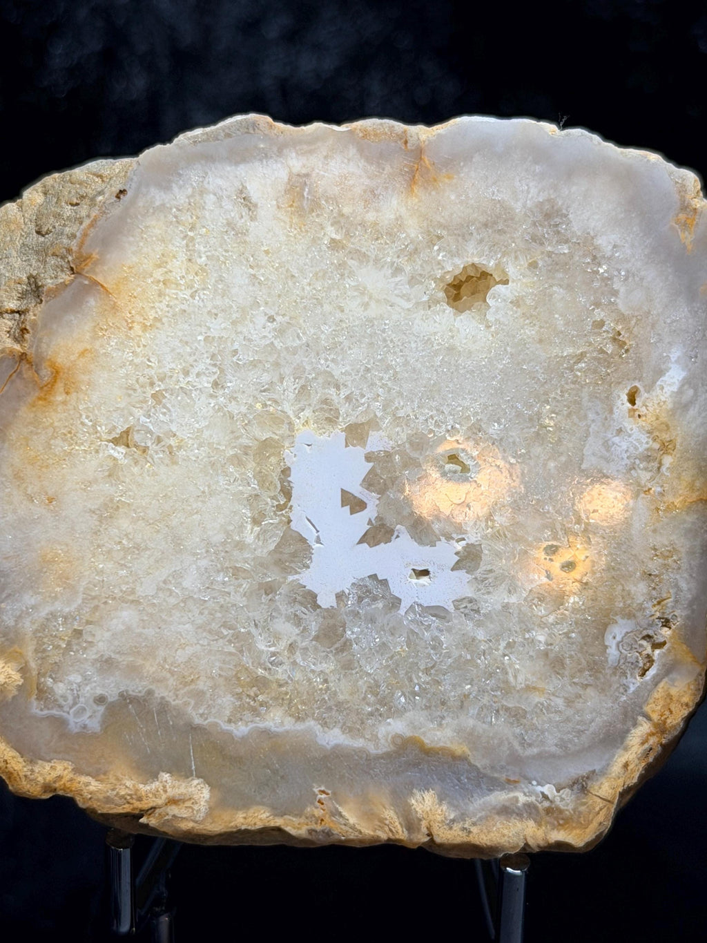 Polished Kentucky Agate / Chalcedony Nodule Pair – Druzy Quartz Cavities