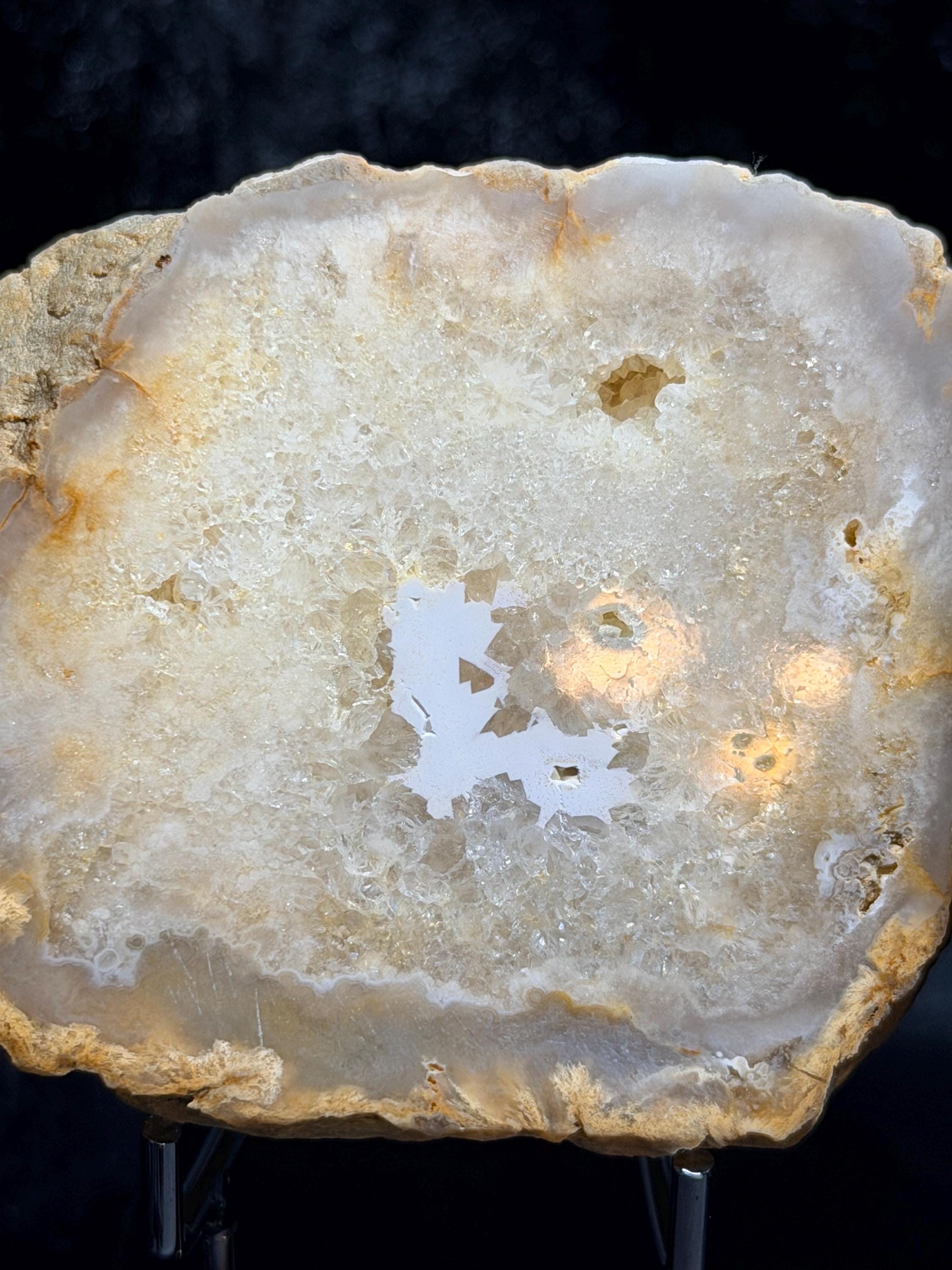Polished Kentucky Agate / Chalcedony Nodule Pair – Druzy Quartz Cavities