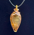 Oregon Fire Opal,  wire wrapped pendant