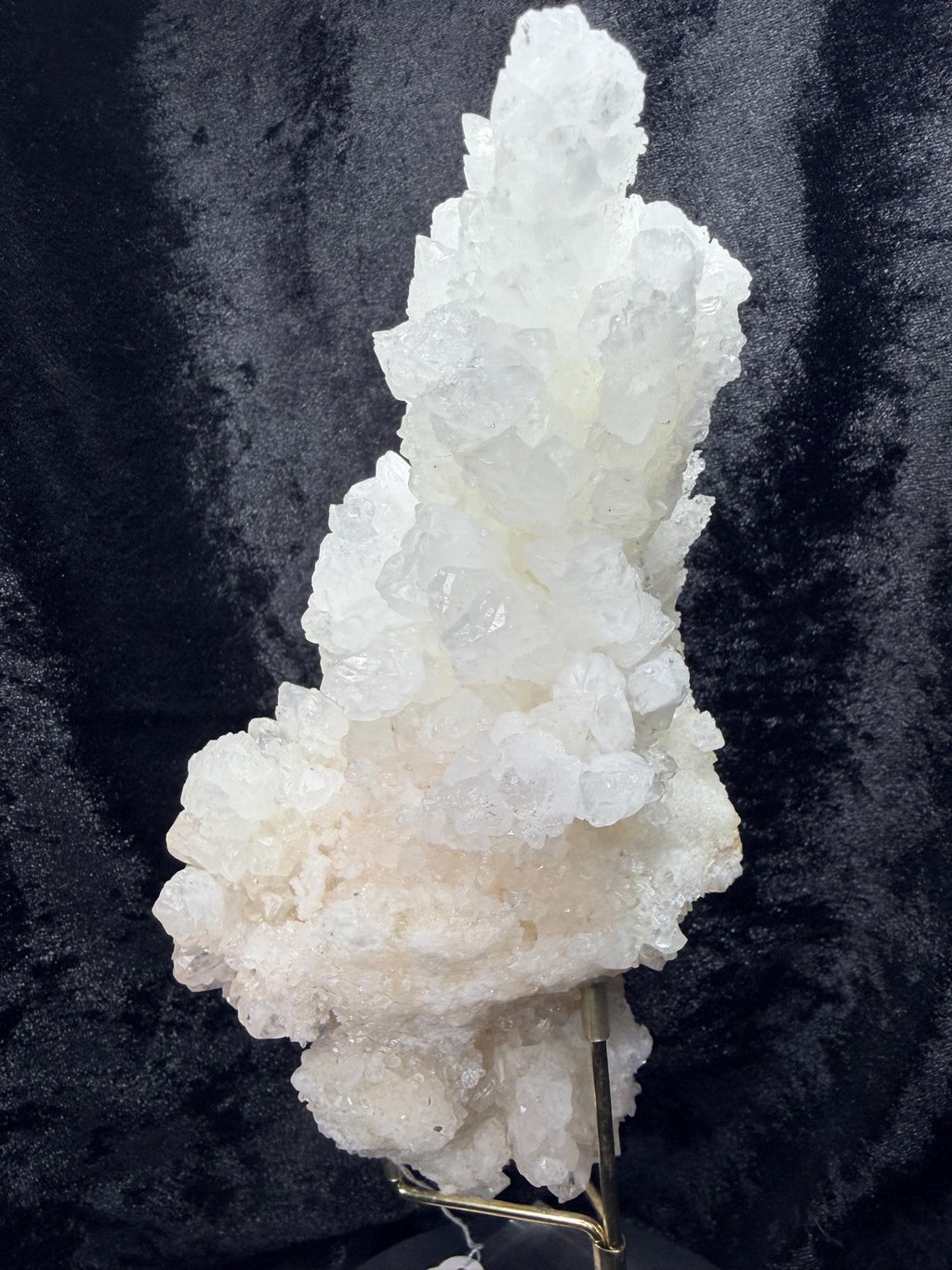 XL White Druse Aragonite Specimen, Sparkling Crystal Clusters