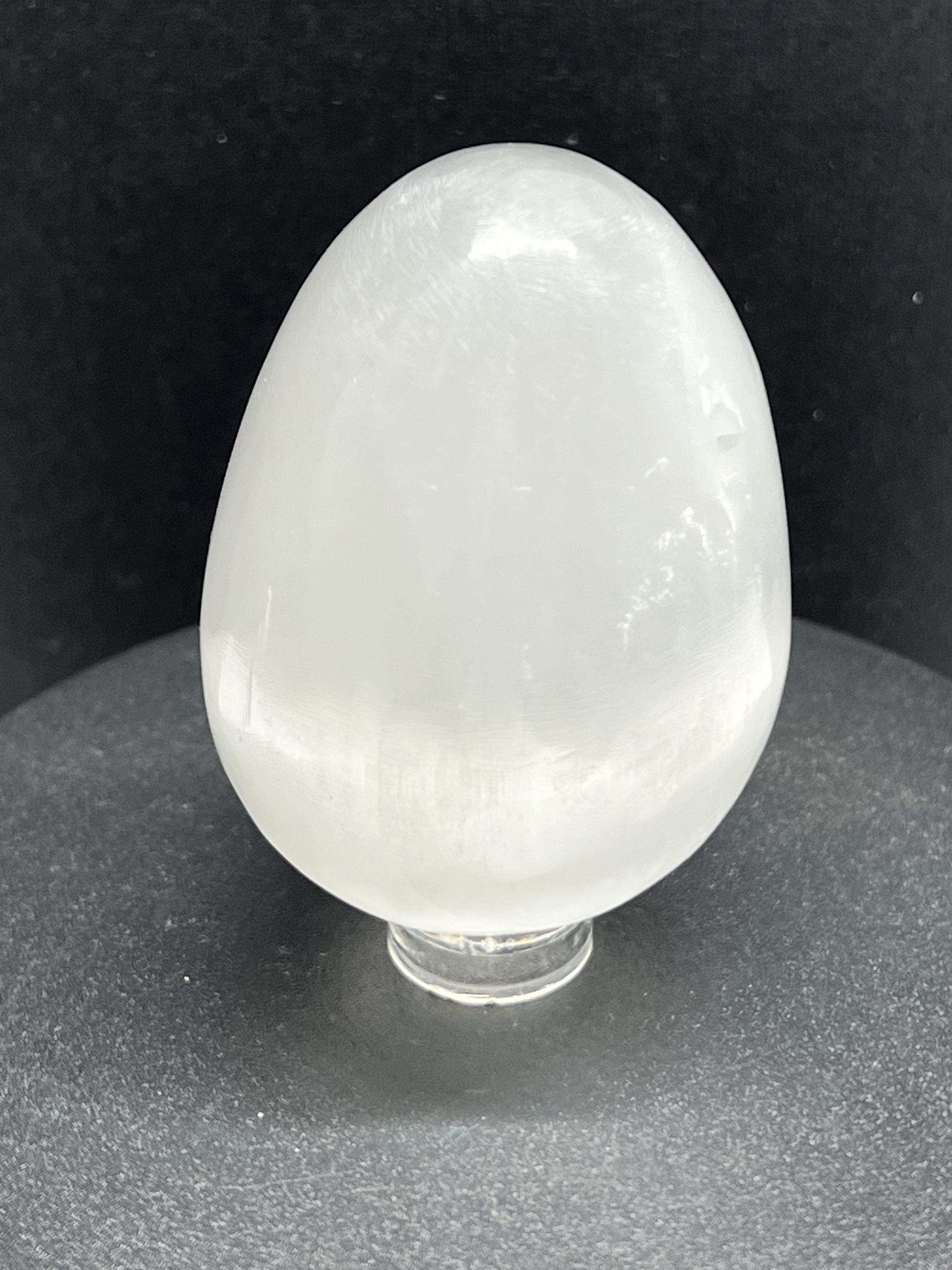 Selenite Crystal Egg: Polished Gypsum Mineral
