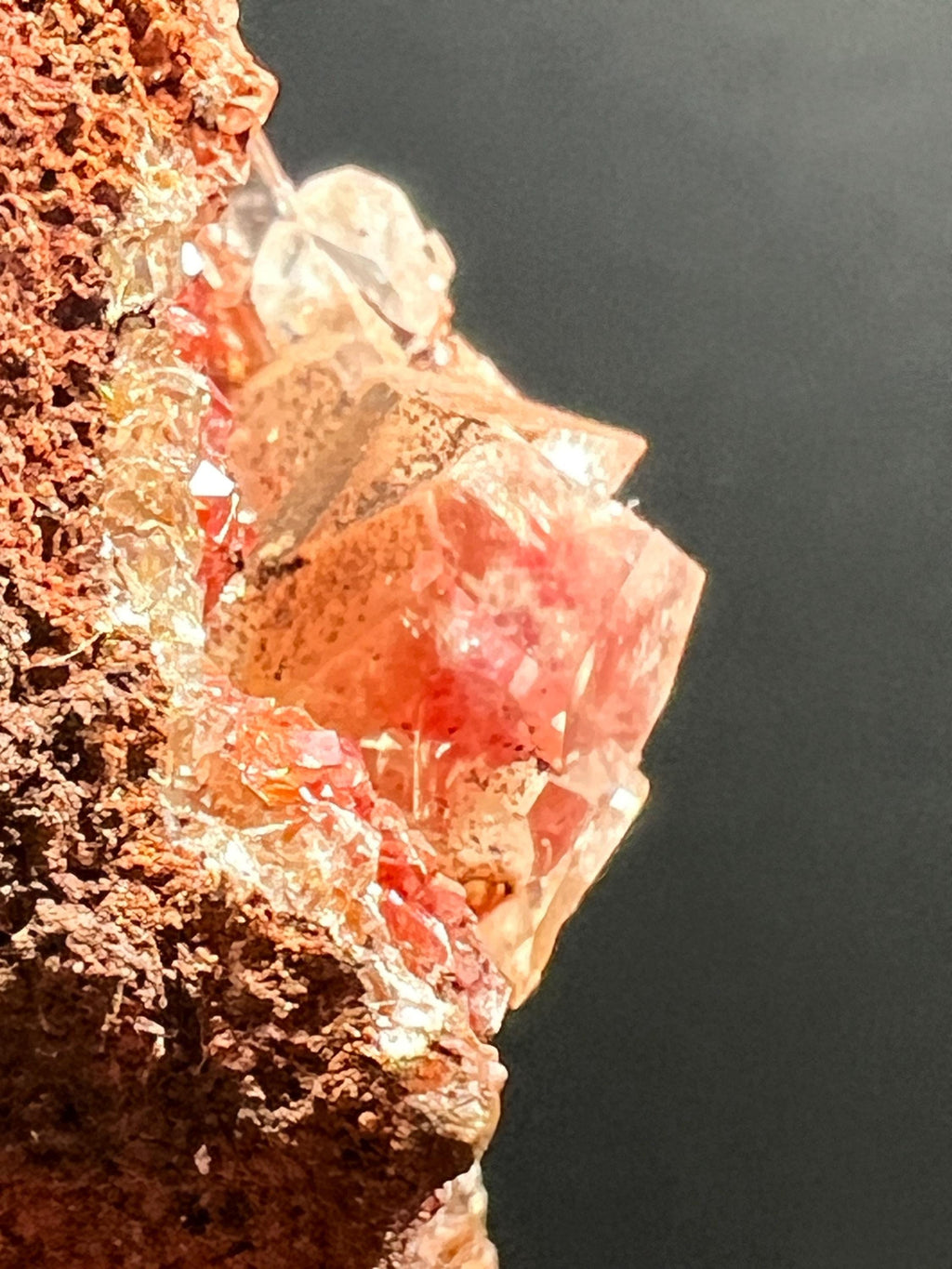 Red diamond calcite from Mexico