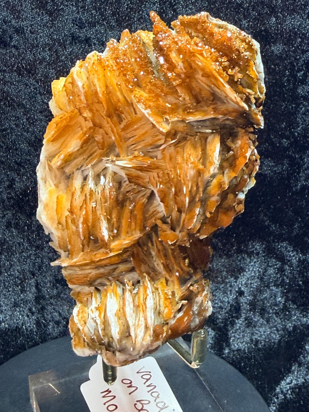 Vanadinite on Barite from Morocco