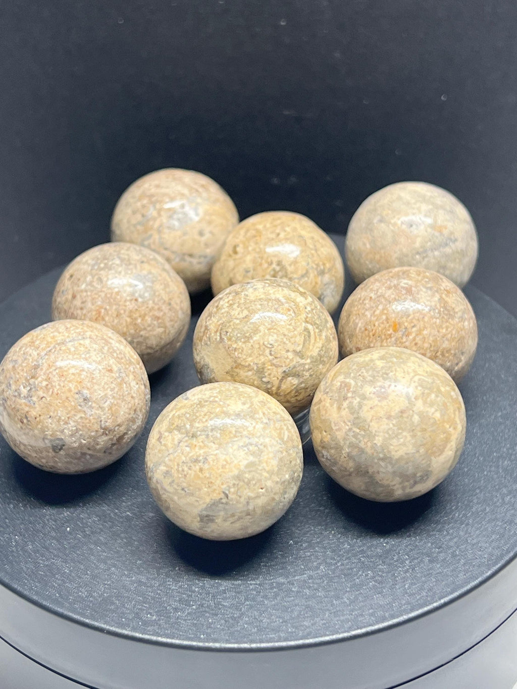 9 Fossil stone mini spheres