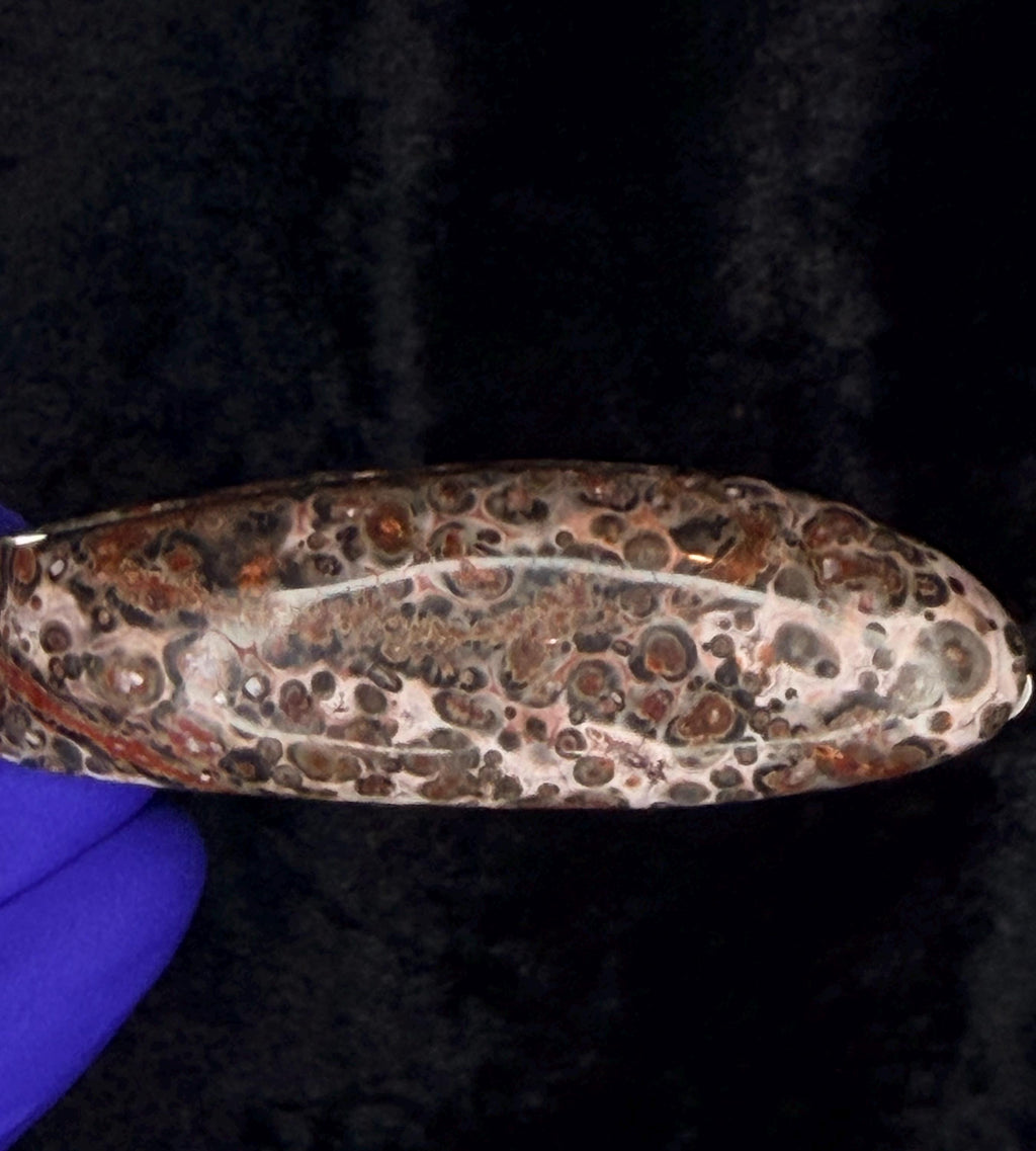 Custom Fixed-Blade Knife: Leopard Skin Jasper Handle, Stainless Steel Blade