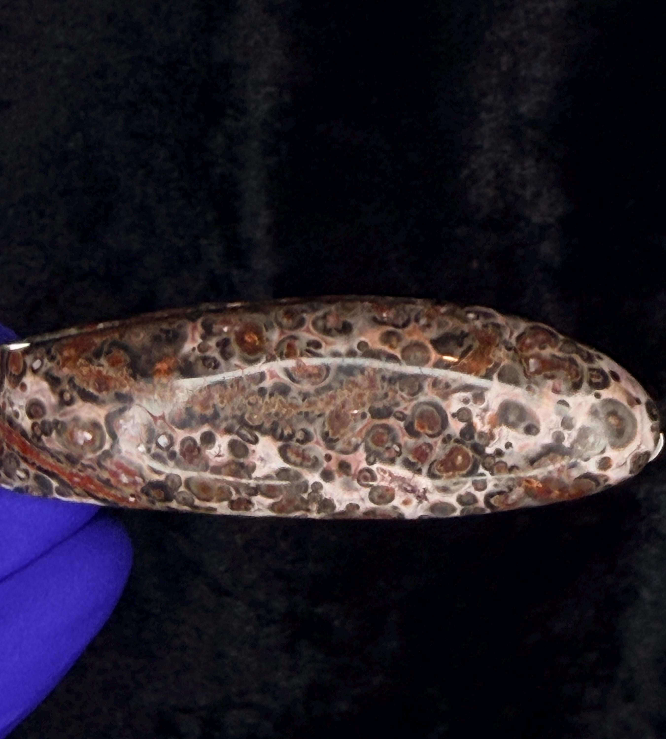 Custom Fixed-Blade Knife: Leopard Skin Jasper Handle, Stainless Steel Blade