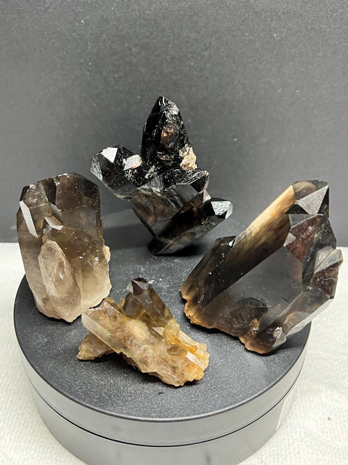 4 piece Smoky Quartz Clusters