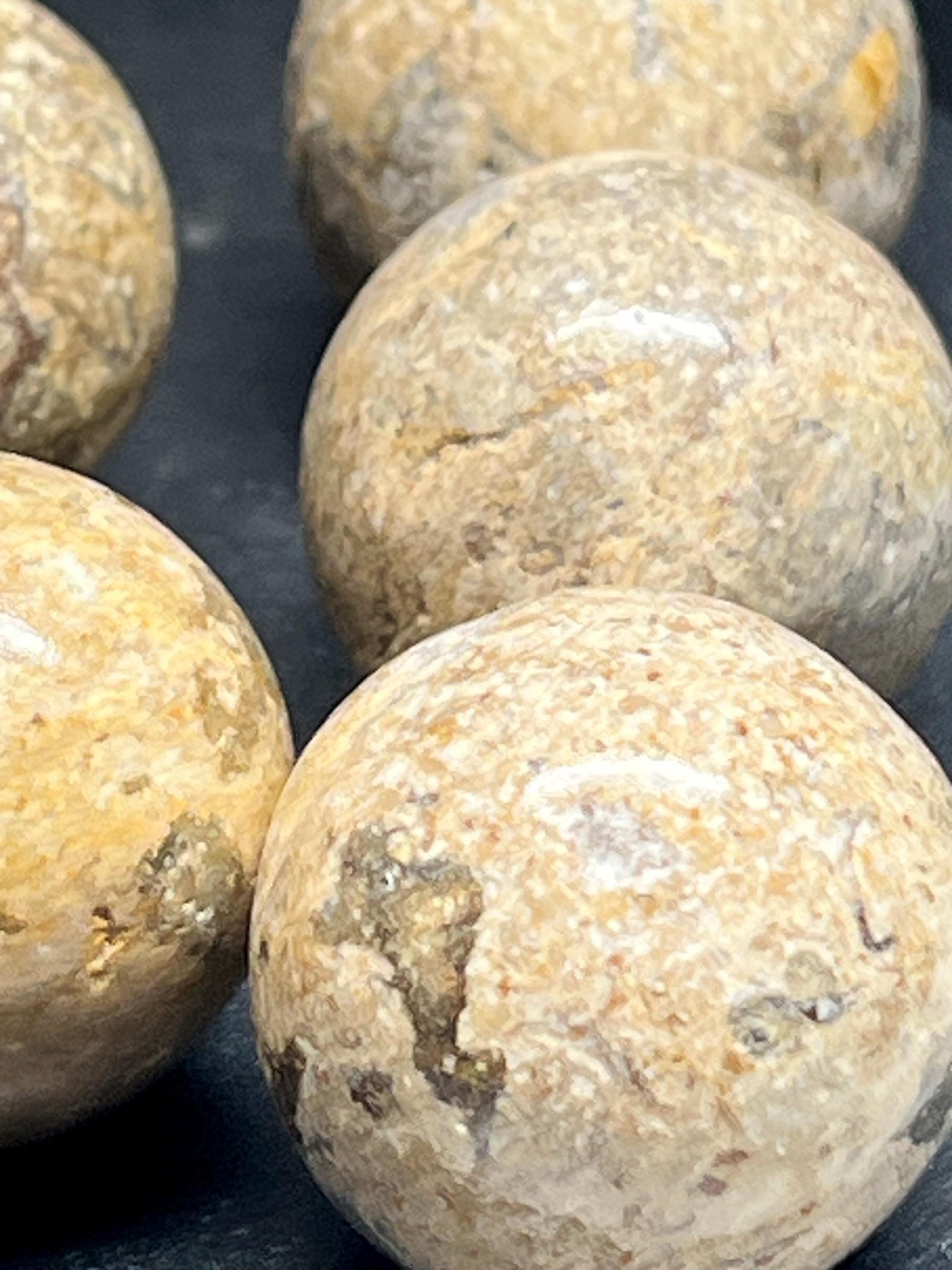 9 Fossil stone mini spheres