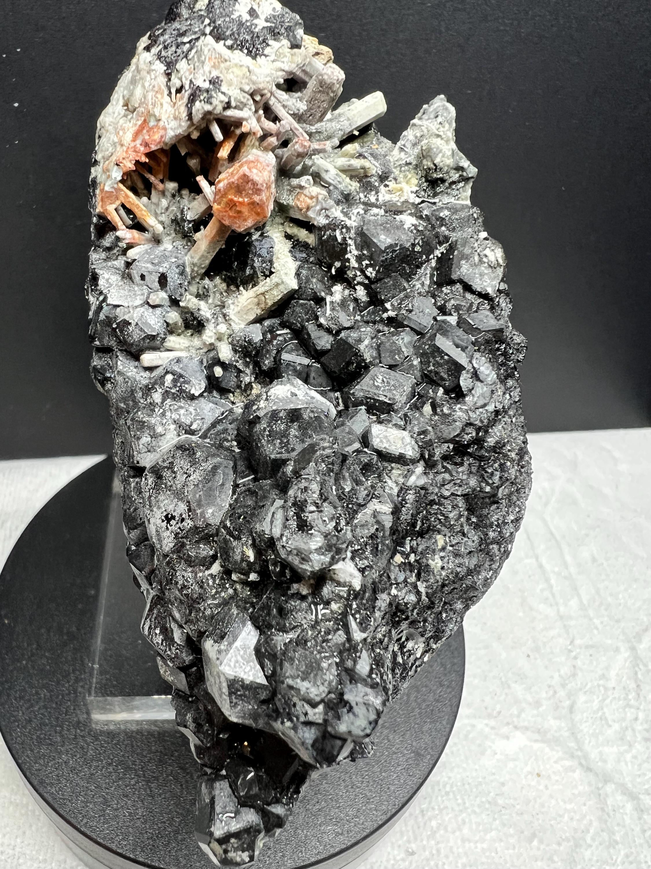 Melanite Garnet Cluster With Albite & Aegirine On Matrix