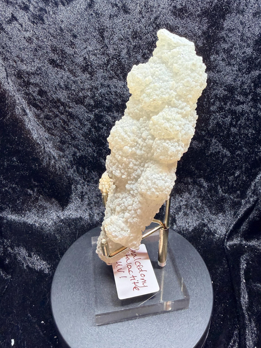 Chalcedony Coral Stalactite: Druzy UV Reactive Crystal