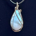 Larimar,  wire wrapped pendant
