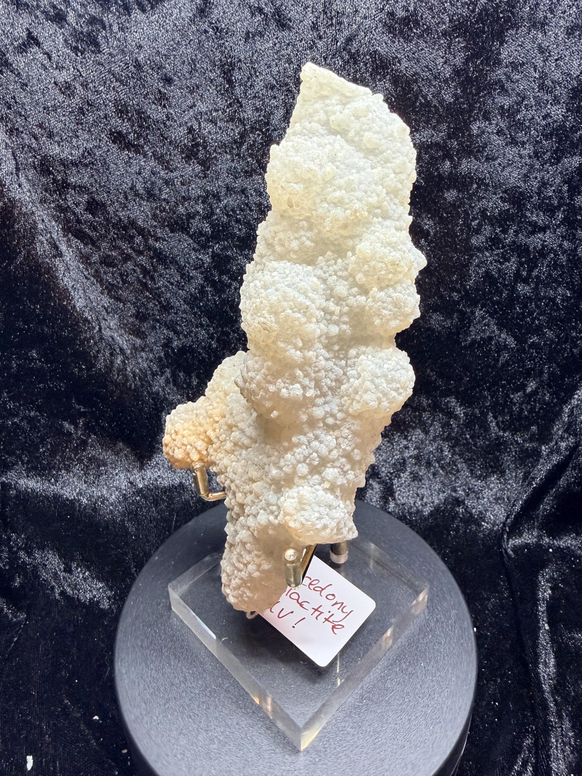 Chalcedony Coral Stalactite: Druzy UV Reactive Crystal