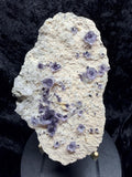 Purple Cubic Fluorite on quartz from China