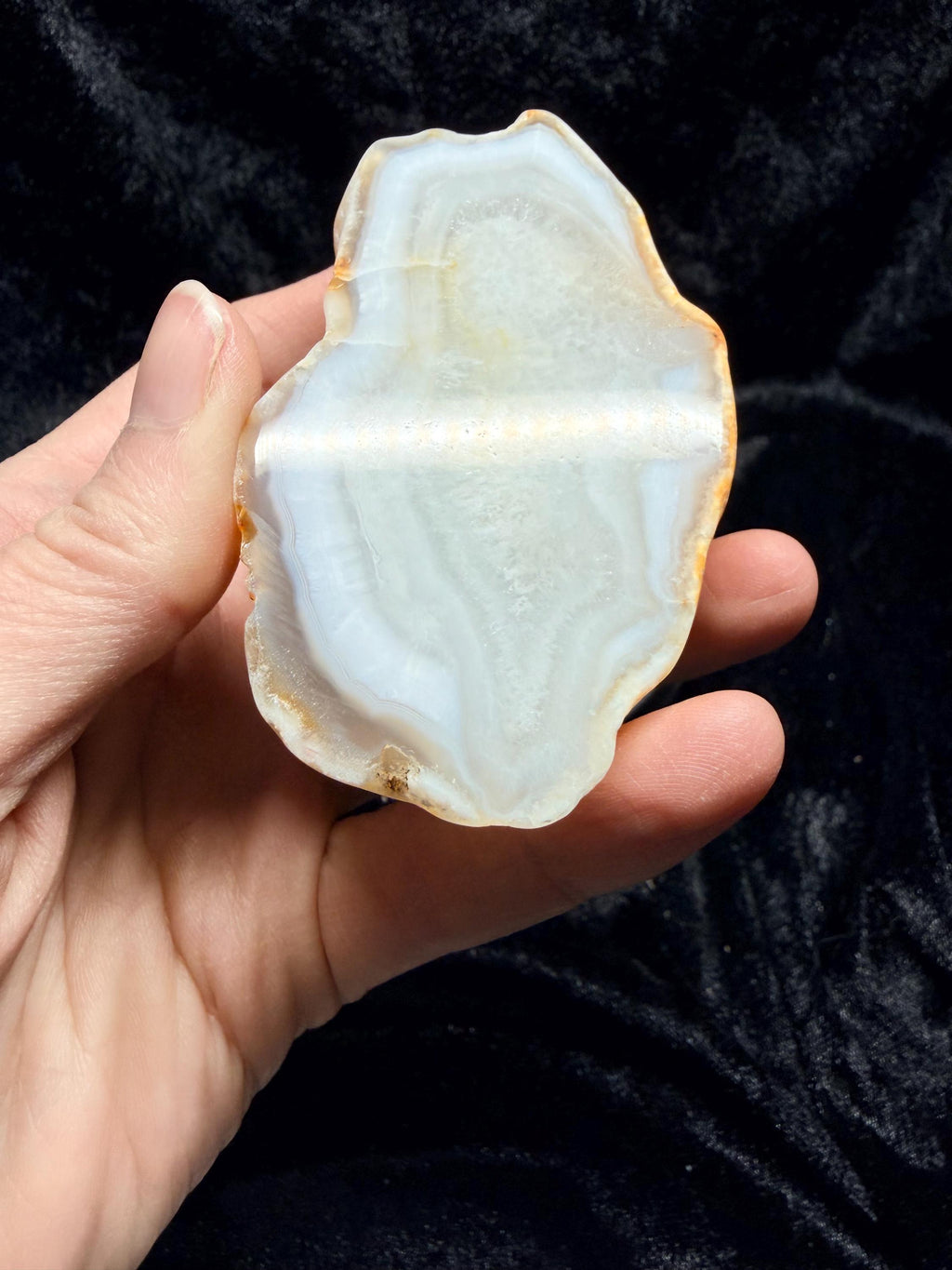 Polished White Agate, matching halves