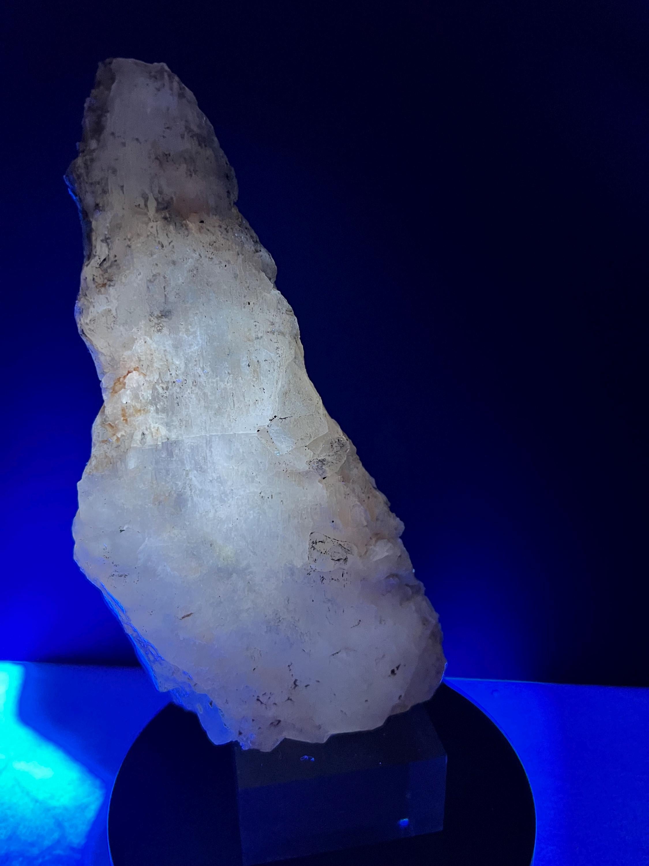 Calcite Stalactite Crystal, Phosphorescent Mineral Specimen